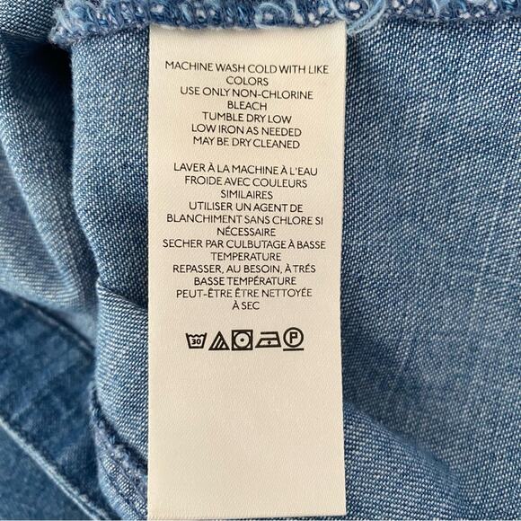 Free People Maxine Off Shoulder Cotton Denim Jean Top size XS - Picture 8 of 9